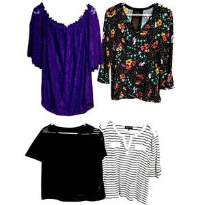 Women's XL 16 18 Tops Shirts Blouses Wholesale Bulk Lot 4 Extra Large